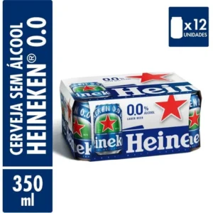 Cerveja Premium Heineken Zero Lata 350ml - 12 Unidades